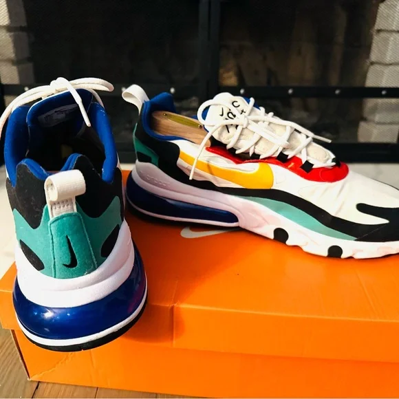 Men’s Nike White, Red, Yellow, and Blue Sneakers - Picture 6 of 8